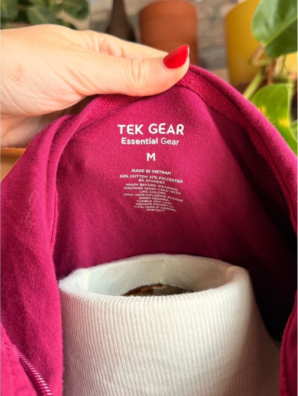 Tek Gear Essential Gear Medium Fuchsia Zip-Up Hoodie Jacket - Picture 3 of 3